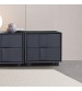 Prado Bedside Table MDF Construction Leather Upholstery Two Storage Drawers Wooden Feet